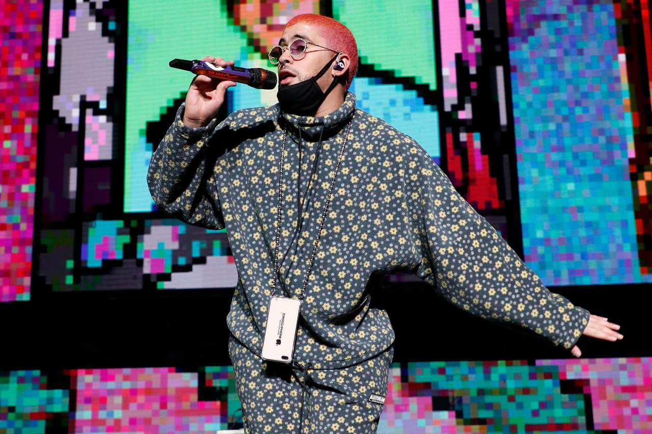 LOS ANGELES, CALIFORNIA - JANUARY 11: Bad Bunny performs during Mega 96.3 FM Calibash 2020 at Staples Center on January 11, 2020 in Los Angeles, California. (Photo by Taylor Hill/Getty Images)