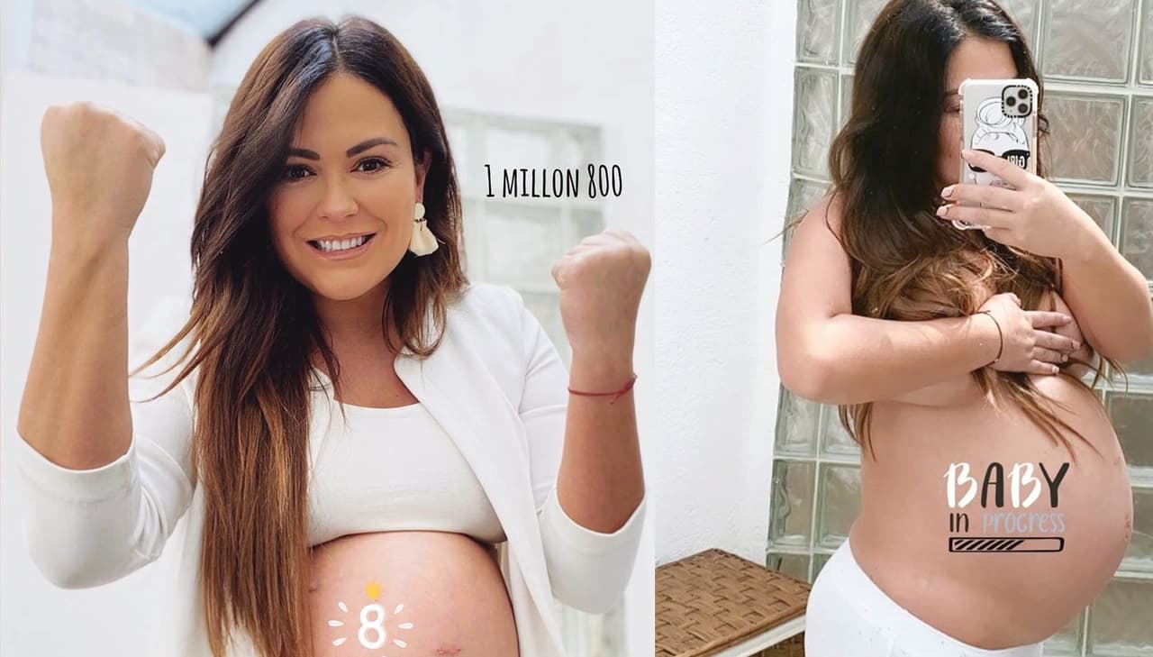 ¡Ya casi nace! El bebé de Mariana Echeverría movió su pancita y ella lo grabó