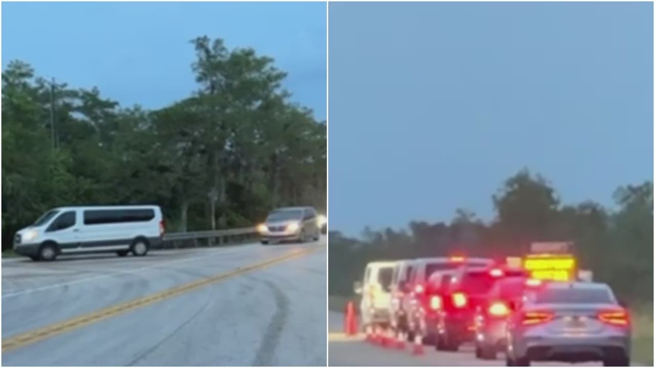 Llegan las primeras camionetas de ICE al centro de detención de ‘Alligator Alcatraz’