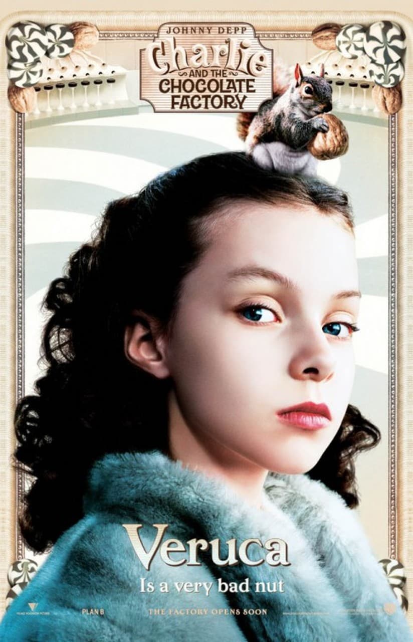 Julia Winter interpretó a Veruca Salt, una joven rica que gracias a que su padre compró miles de barras de chocolate ganó su boleto dorado, pero su soberbia y sus constantes berrinches hicieron que terminara en el bote de la basura de la fábrica tras interactuar con las ardillas que abren las nueces.