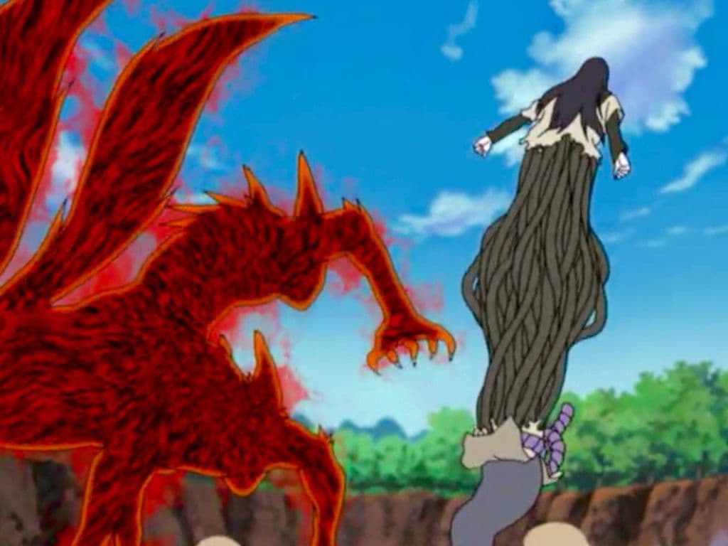 Claro que hubo más peleas entre la anterior y ésta, pero cómo no mencionar el encuentro contra Orochimaru. Aquí vimos el poder del zorro cuando liberaba sus colas.