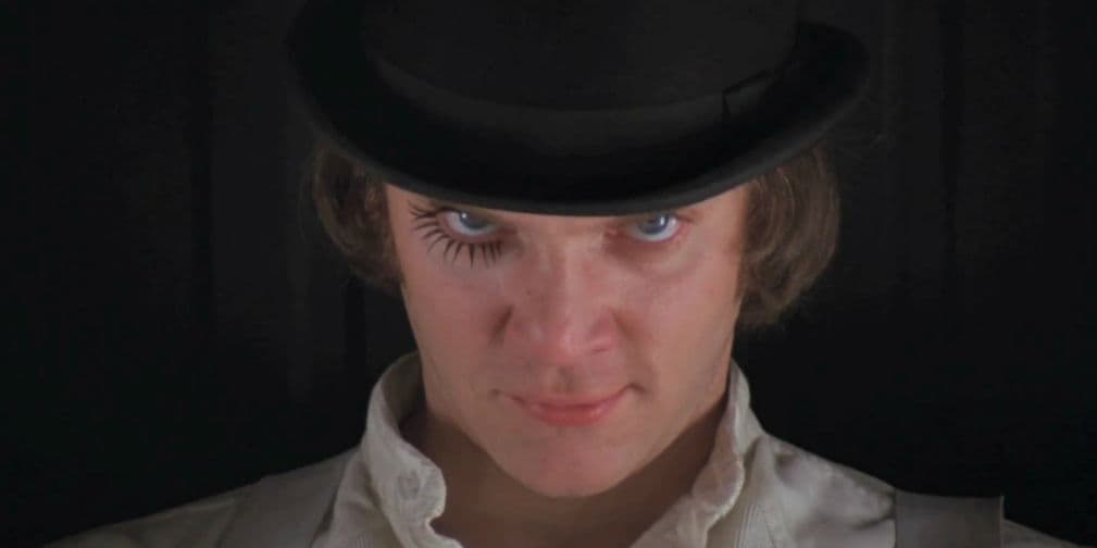 2. Malcolm Mcdowell: Como Alex DeLarge se volvió un ícono, eternamente recordado por La Naranja Mecánica.