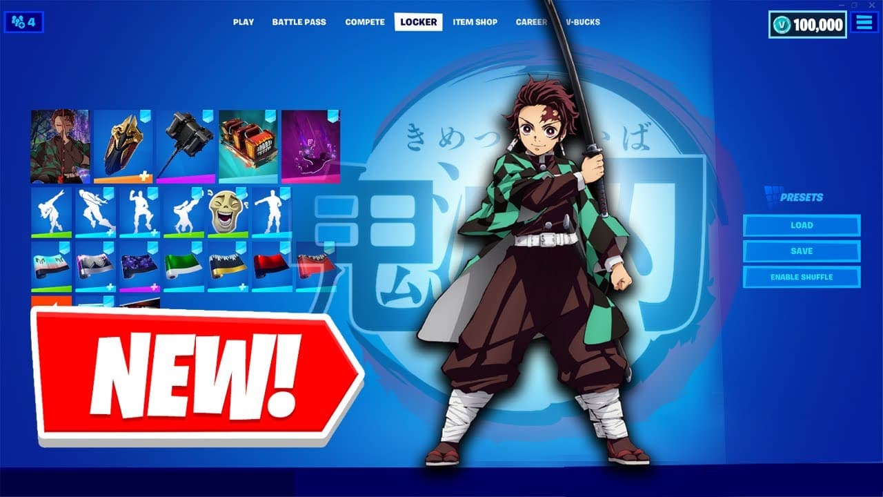 Fortnite podría incluir las skins de Demon Slayer y otros animes durante la Temporada 8