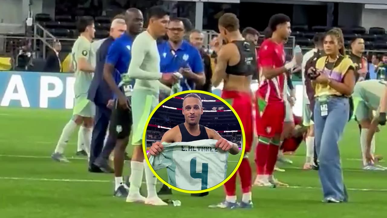 Épica reacción del jugador de Surinam que se quedó la playera de Edson
