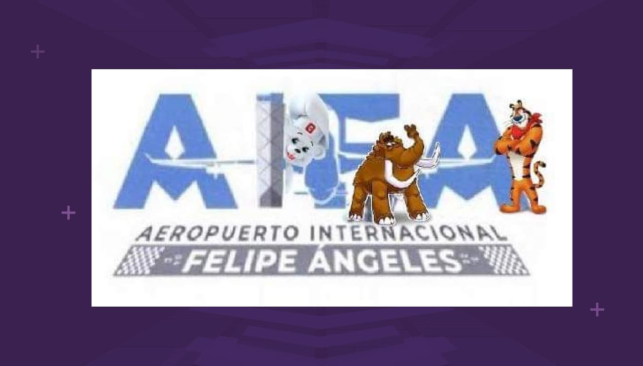 Las autoridades dicen que el mamut es importante porque en la zona del AIFA se han encontrado fósiles de esa especie. Así se vería el logo si hubiera restos de tigres y osos.