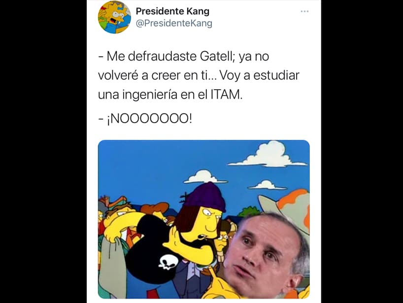 "Me defraudaste Gatell, ya no volveré a creer en ti", dijo un usuario en Twitter con una escena de 'Los Simpson'.