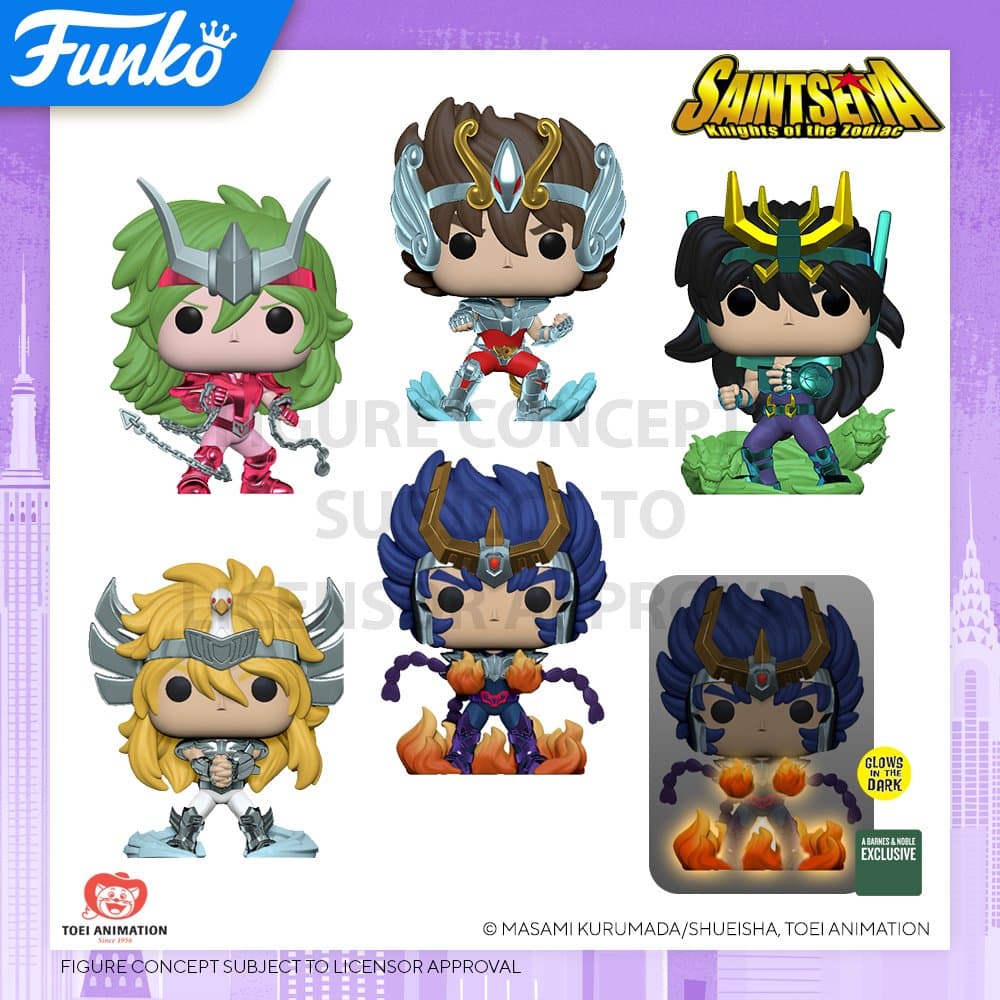 ¿No te bastó tener una colección de juguetes de Caballeros del Zodiaco con armaduras de verdad? No te preocupes. Funko anunció recientemente que los héroes de este anime tendrán, próximamente, figuras de la línea Pop!.