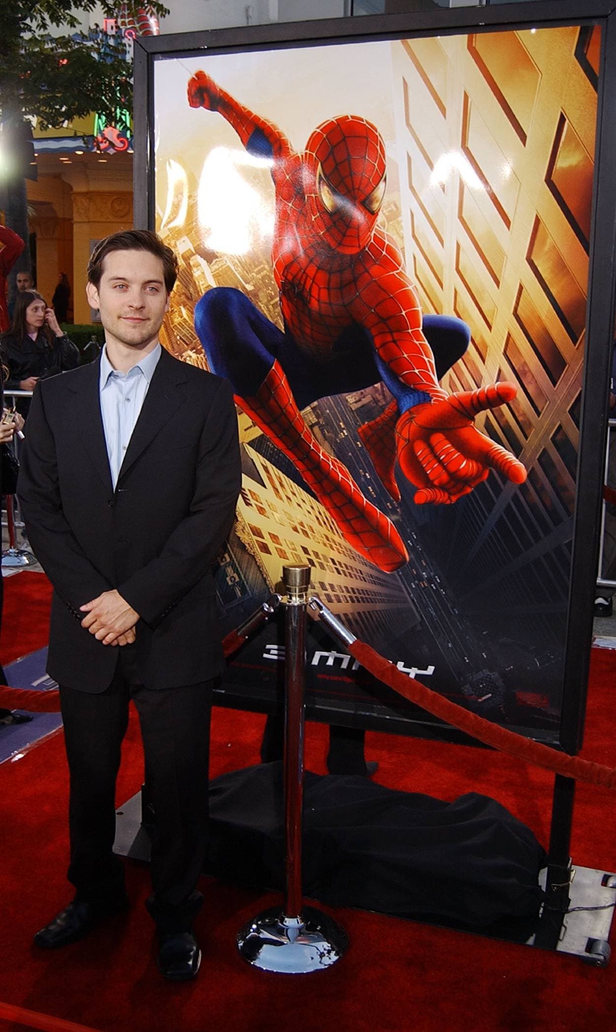 Tobey Maguire en la premier de 'Spider-Man' en 2002