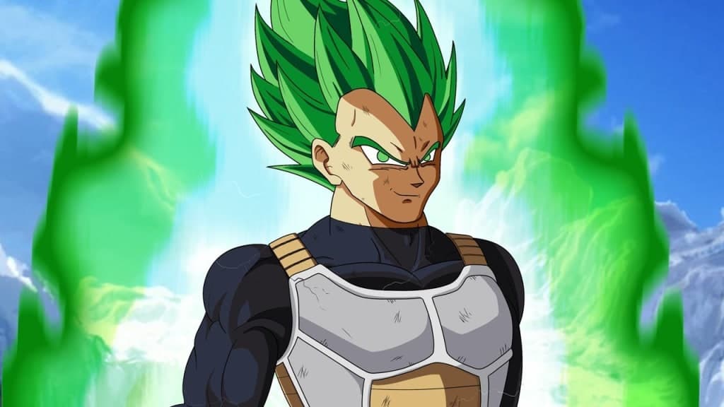 Con la película de 'Dragon Ball Super: Broly' llegó el súper saiyajin verde, aunque no es una transformación real. En la película vemos que el cabello de Vegeta se torna de este color por un momento, pero fue una decisión de los animadores que no pasó a mayores más allá de fan arts del público.