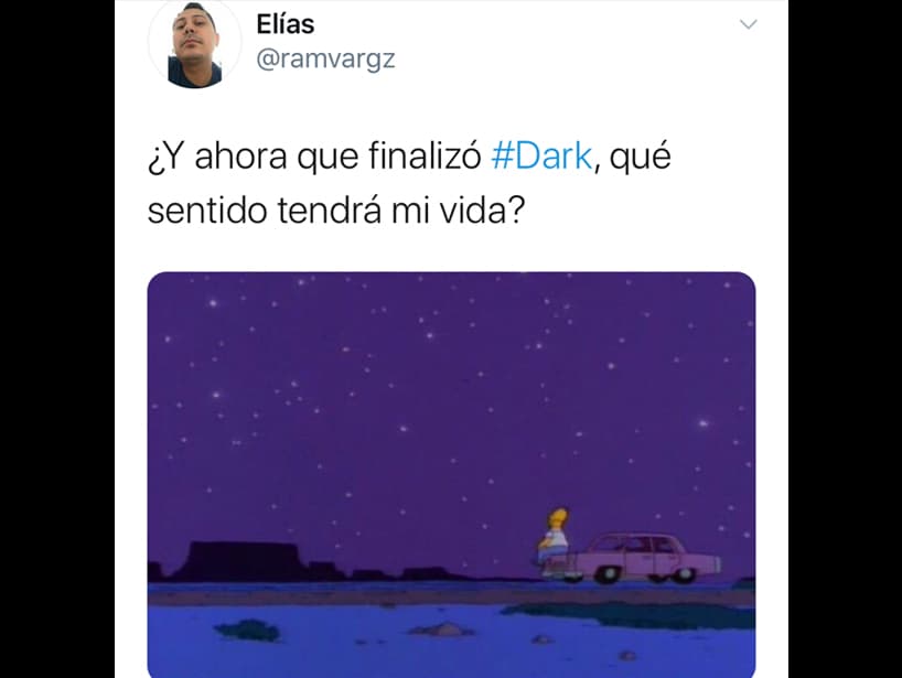 "Y ahora que finalizó #Dark, ¿qué sentido tendrá mi vida”, dijo Elías tras ver la temporada completa.