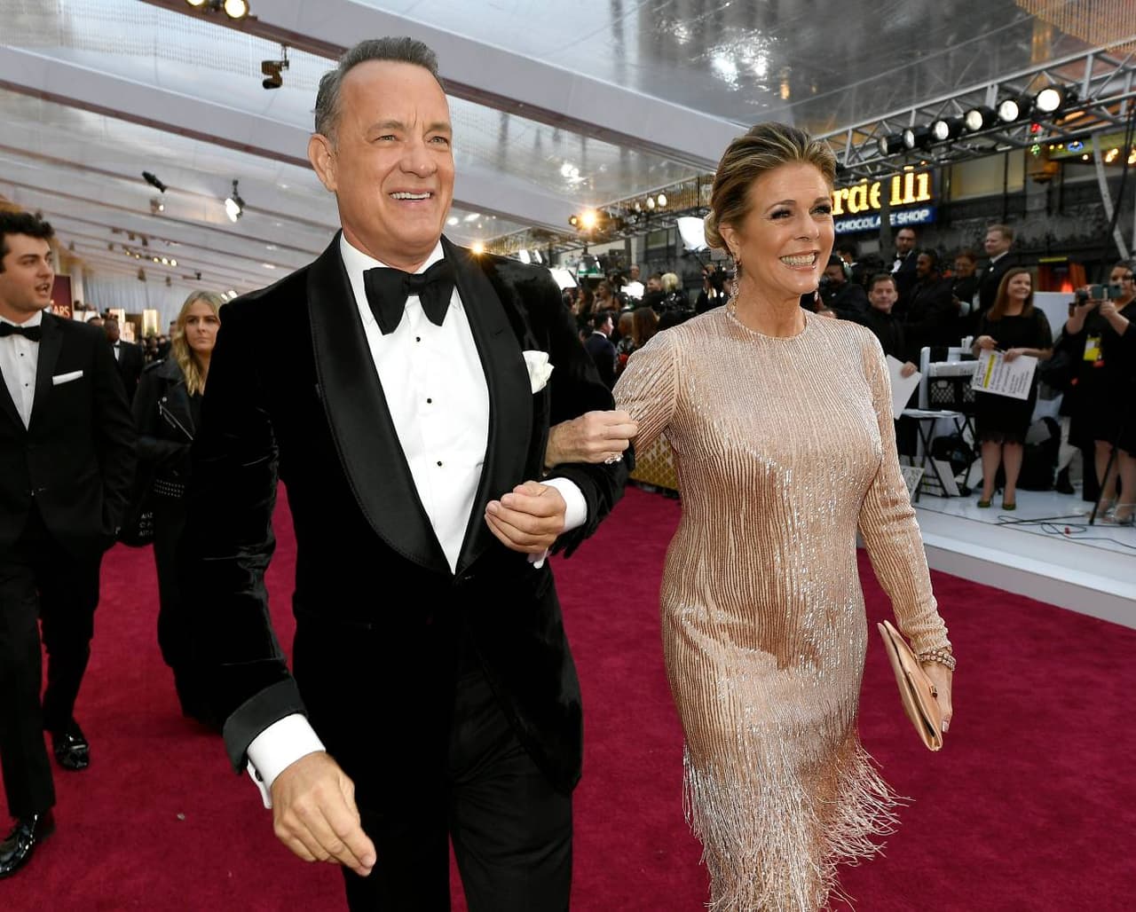 Tom Hanks y Rita Wilson en los Premios Oscar de 2020.