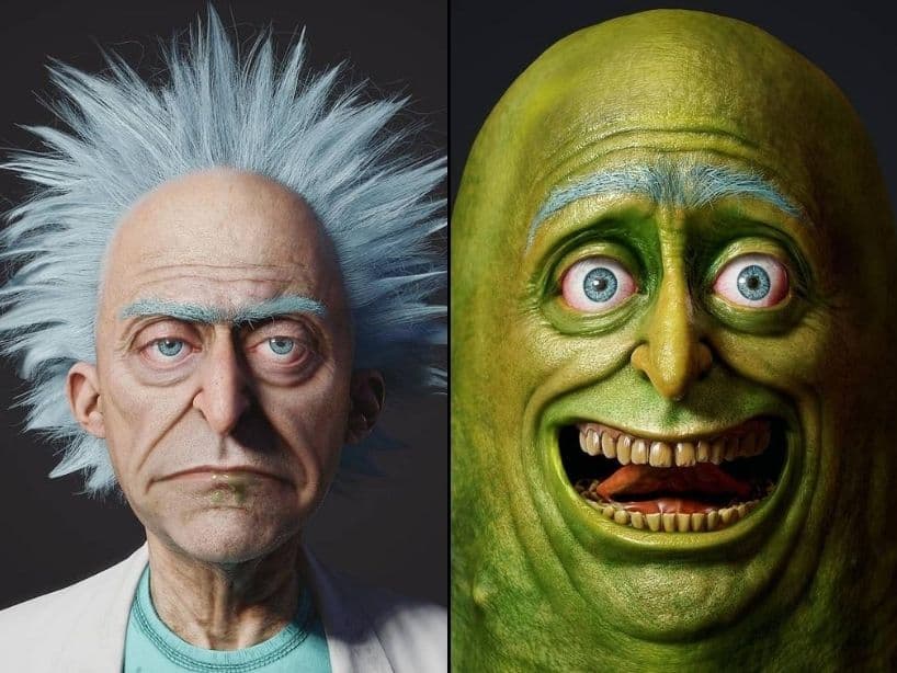 Rick de 'Rick y Morty'. Incluso desarrolló su propia versión de "Pepinillo Rick", aquel personaje de la tercera temporada de la serie que se convirtió en un meme.
