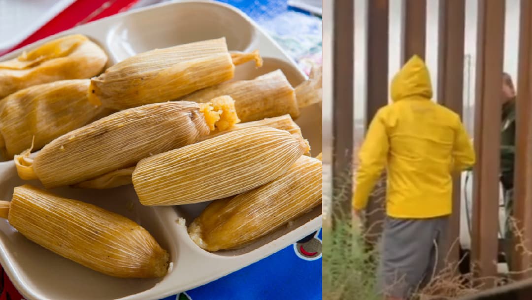 Mexicano vende tamal a policía gringo ¡a través de las rejas de la frontera!