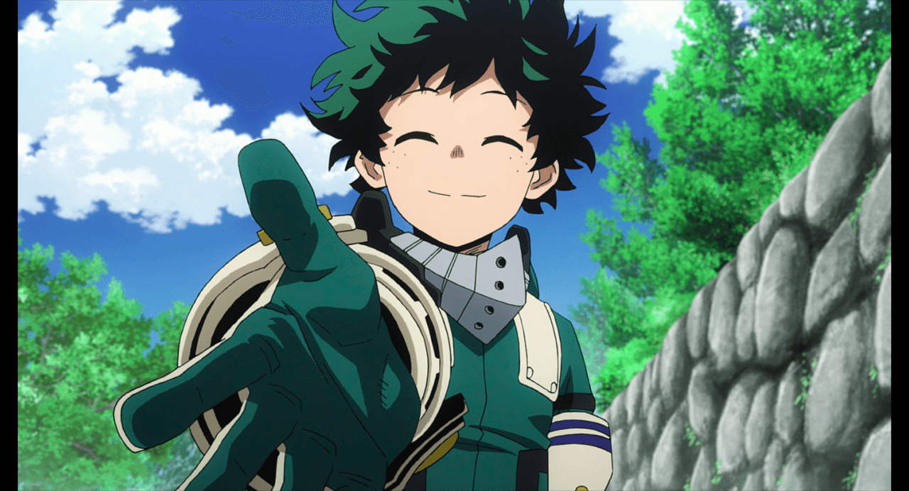 Midoriya, siempre dispuesto a proteger y servir.