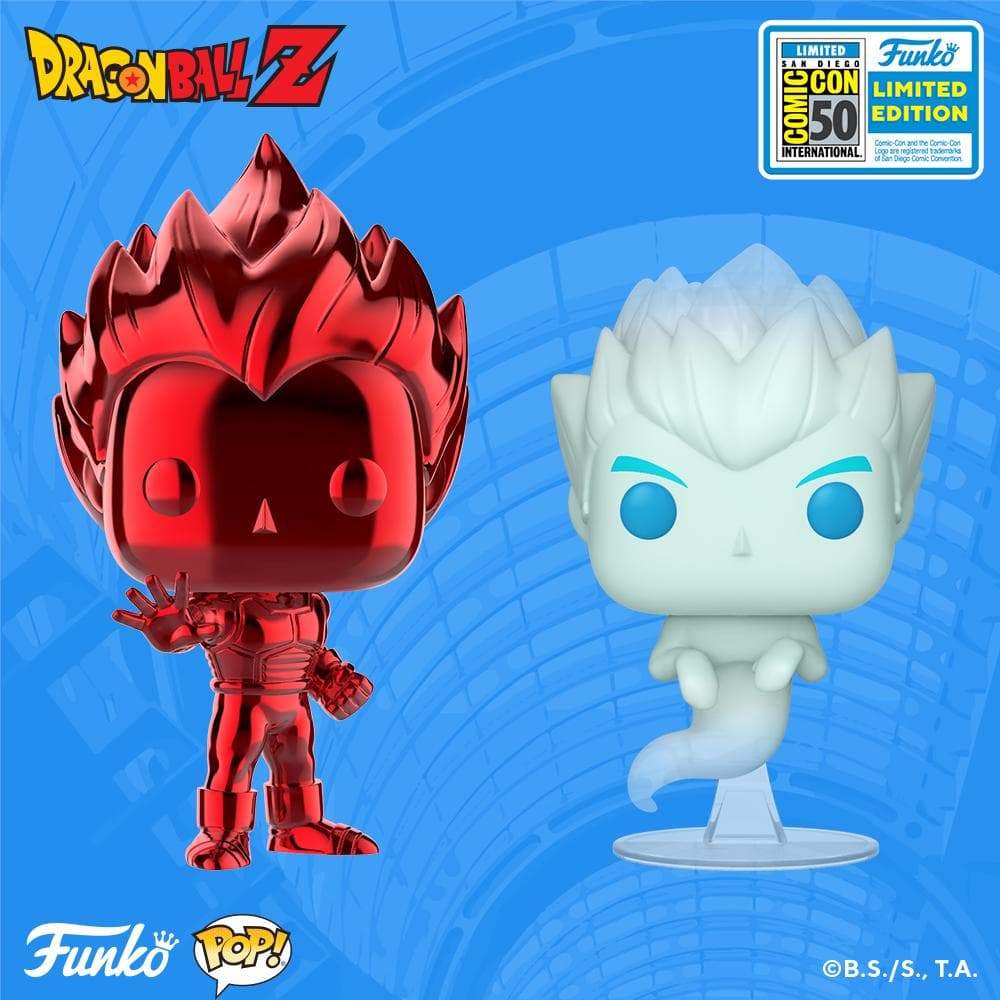 En lo que a Dragon Ball Z respecta, se lanzarán figuras del fantasma de Gotenks y un Vegeta en rojo cromado.