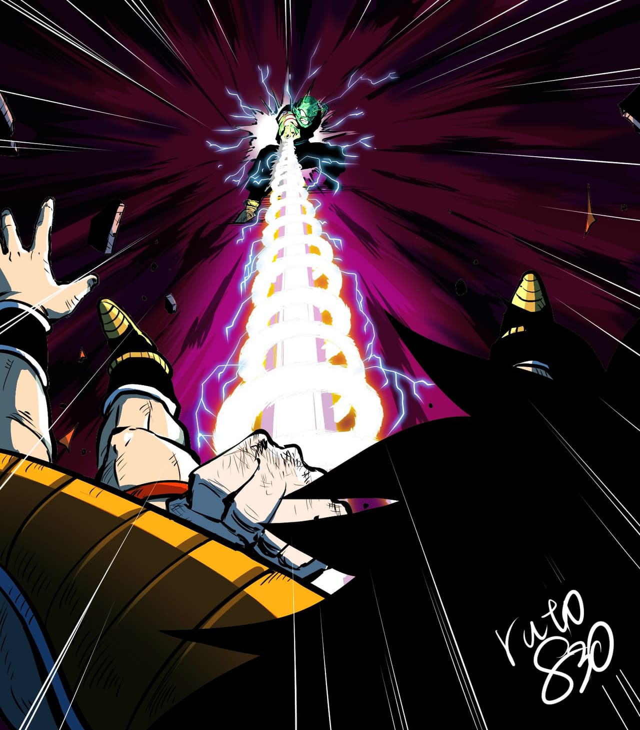 Después el otro Piccolo hizo equipo con Goku para derrotar a Raditz. El namekusei usó su makankosappo y mató a los hermanos. Fue la primera muerte de Kakarotto.