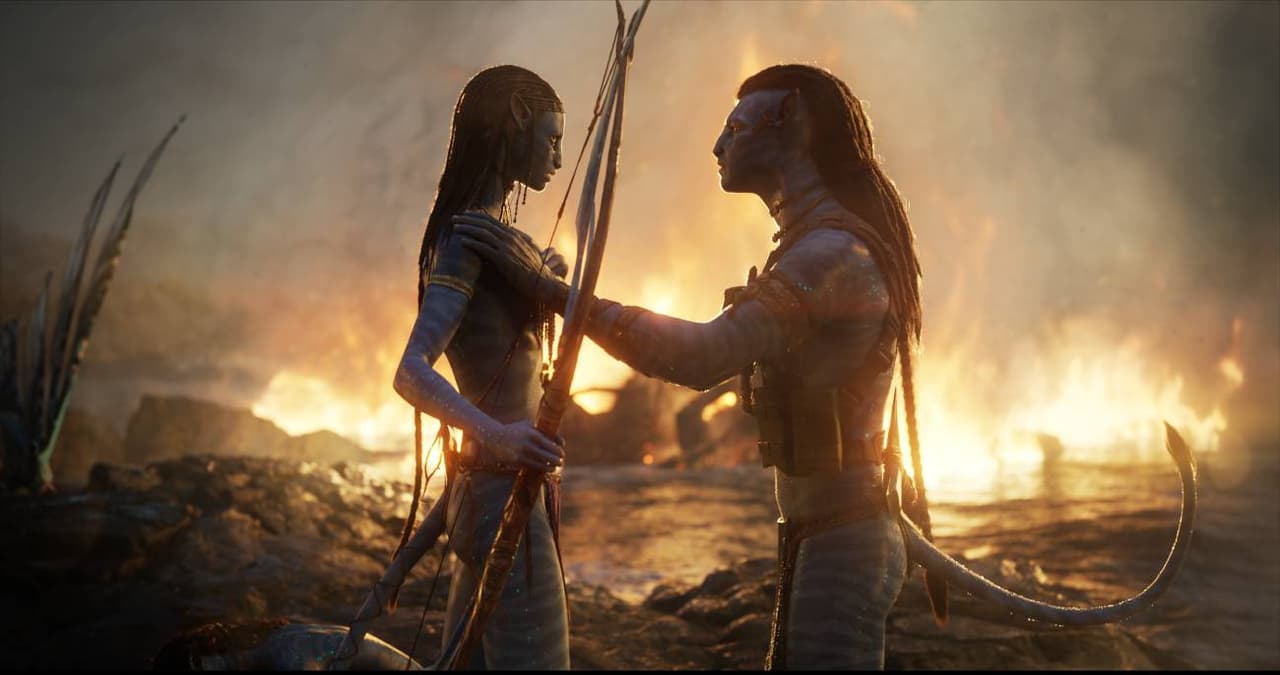 Zoe Saldana y Sam Worthington en 'Avatar 2'.