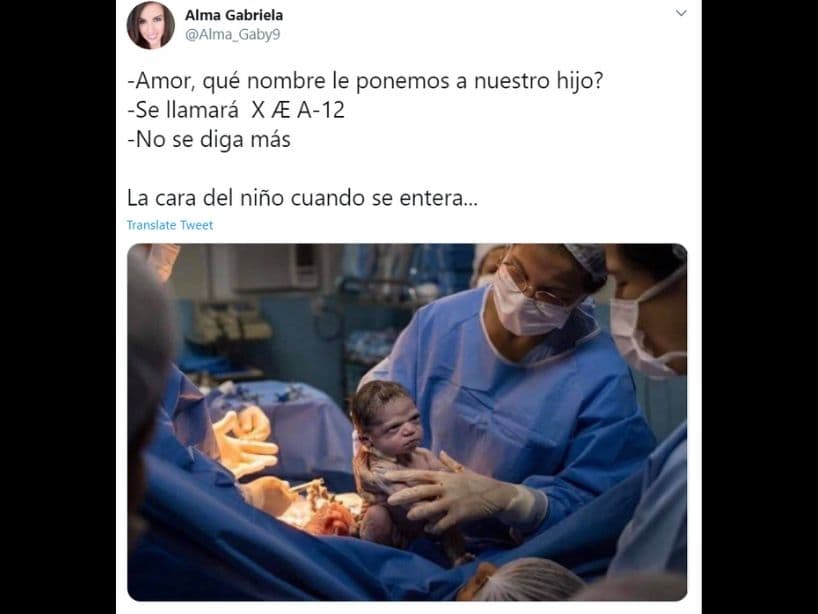 X Æ A-12 es el primogénito de la cantante y el multimillonario; pero no es el primer hijo del cofundador de compañías como PayPal, Tesla Motors o SpaceX (compañía con la que quiere mandar a Tom Cruise al espacio para filmar la primera película fuera de la tierra). De hecho, Musk tiene 5 hijos: los gemelos Griffin y Xavier, y los trillizos Damian, Saxon y Kai, todos de un matrimonio anterior.