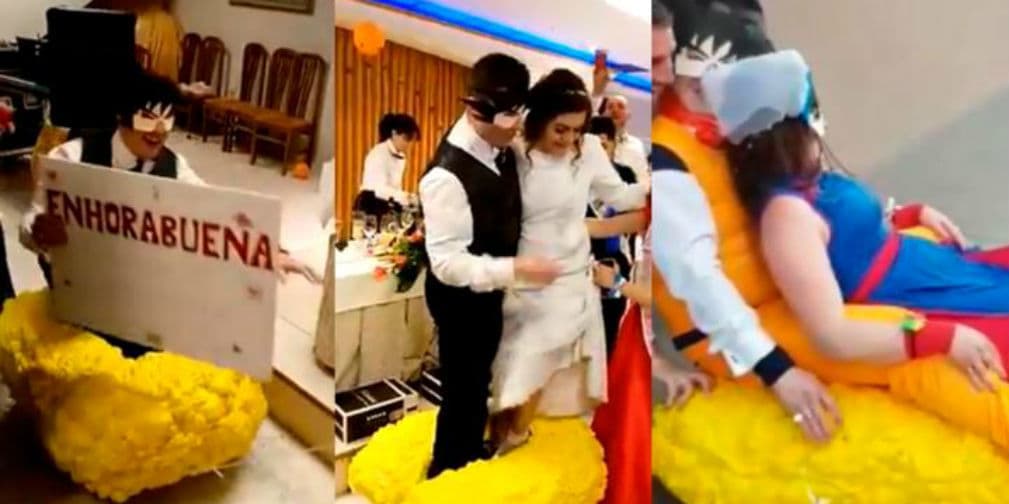 VIDEO: Novio llega en nube voladora