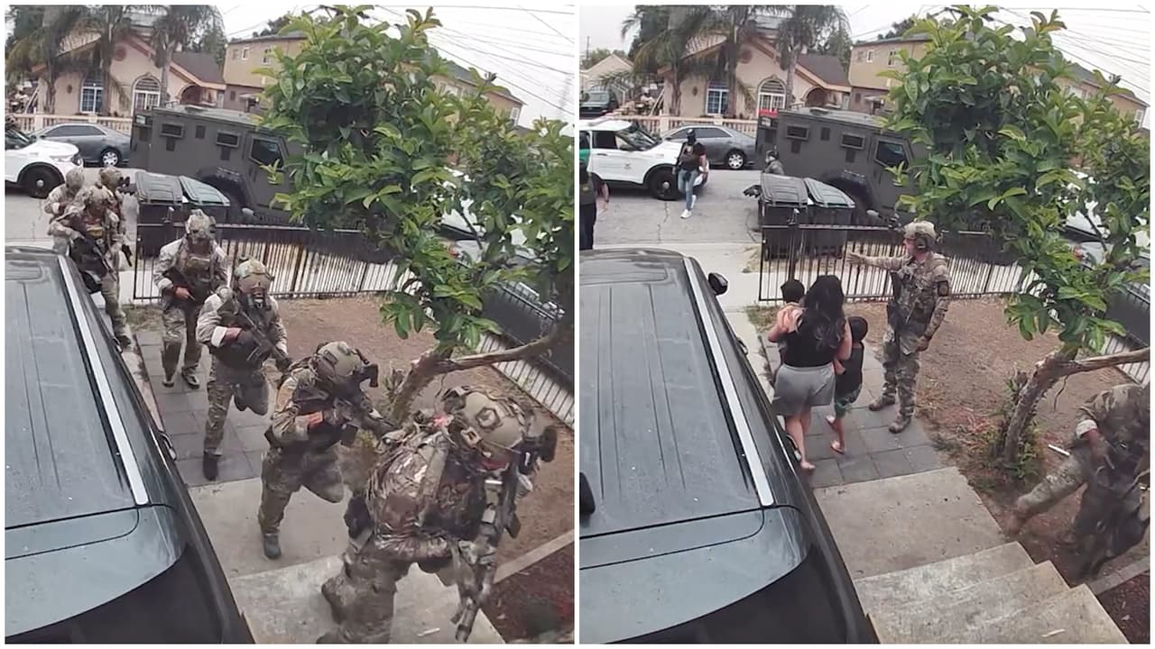 ICE explota puerta y ventana de casa buscando a hombre que chocó su carro
