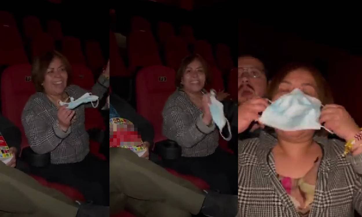 ¡Ustedes no aprenden! Mujer tose en cine sin cubrebocas y desata una pelea
