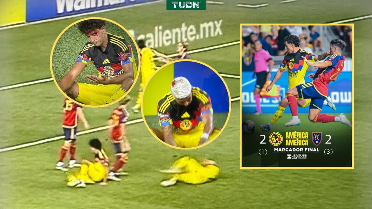 América sufre choque entre compañeros... yen penales en Leagues Cup
