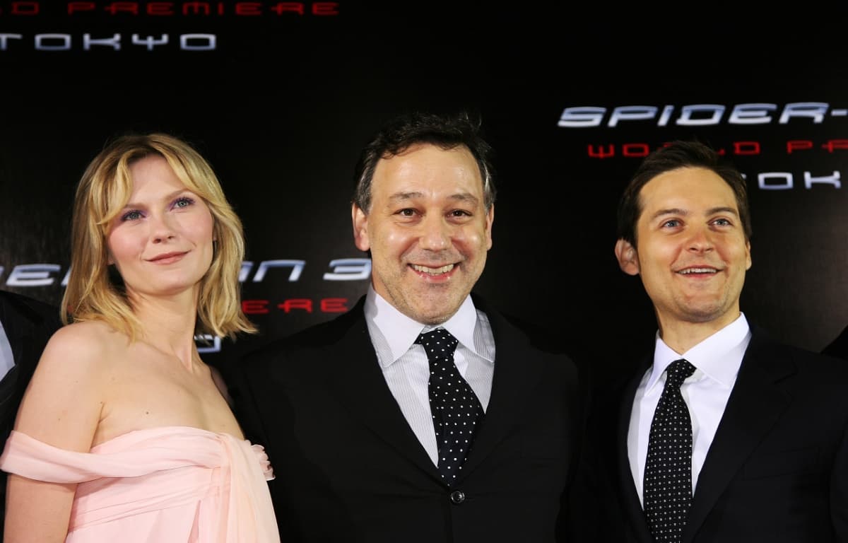 Kirsten Dunst, Sam Raimi y Tobey Maguire en la premiere de 'Spider-Man 3' (2007)