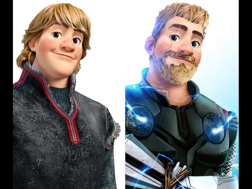 En otra versión de Thor, y con su nueva hacha, así luce Kristoff.