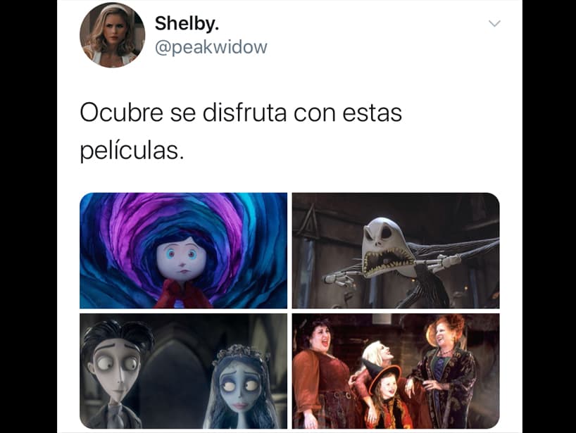 Mientras que otros ya están pensando en qué películas verán este mes con temática de Halloween.
