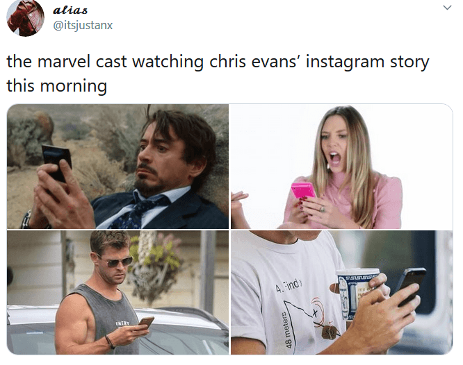 Aaaah, y que Chris Evans, el Capitán América, sube sin querer una foto de su martillo que nos dejo impresionados.