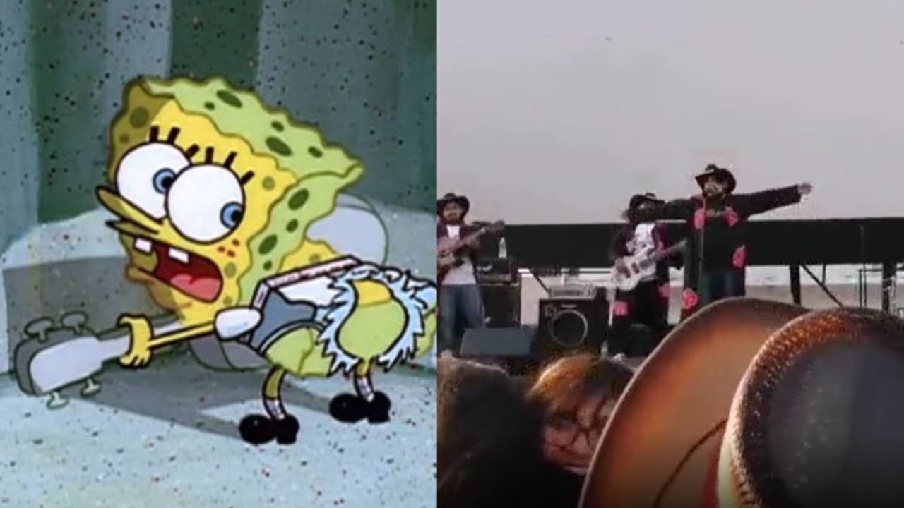 Bob Esponja: Saca los prohibidos con Pantalones Rotos a ritmo norteño