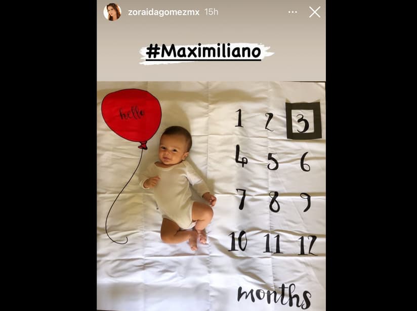Maximiliano, hijo de Zoraida Gómez, ya tiene 3 meses