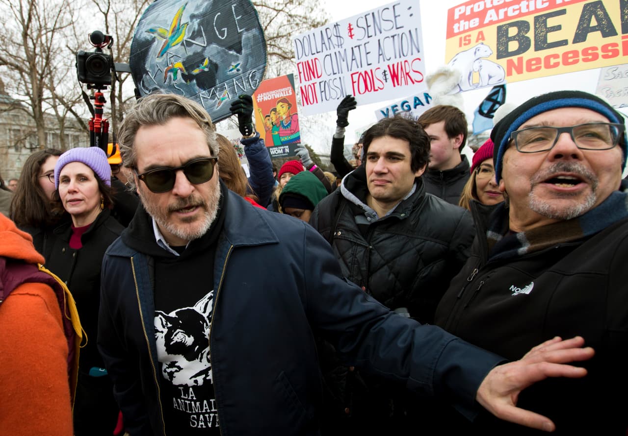 Arrestaron a Joaquin Phoenix en una manifestación en Washington DC