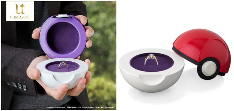 ¿No te basta con la fiesta? Pídele matrimonio con estos anillos de compromiso realizados por la japonesa U-Treasure. Con todo y estuche de la Master Ball para que no falle.