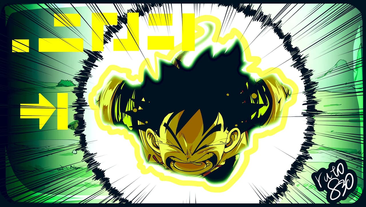 Llegamos a Dragon Ball Z. Raditz secuestró a Gohan y éste escapó de la nave saiyajin para recetarle un cabezazo.