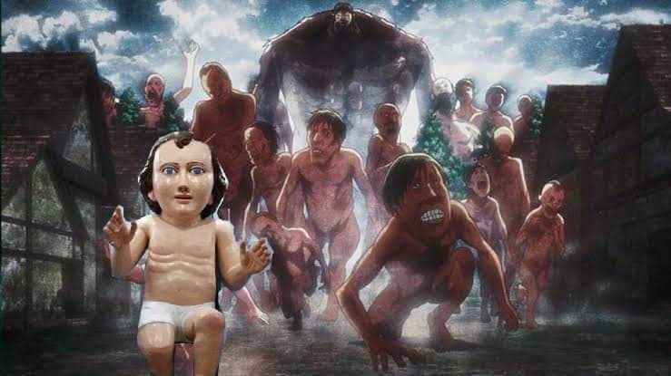 Cuando a tu Niño Dios lo comparan con Titanes que comen gente, tienes problemas.