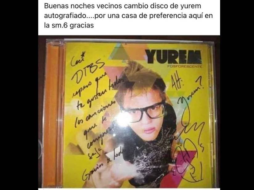 Intercambian disco de Yurem en redes