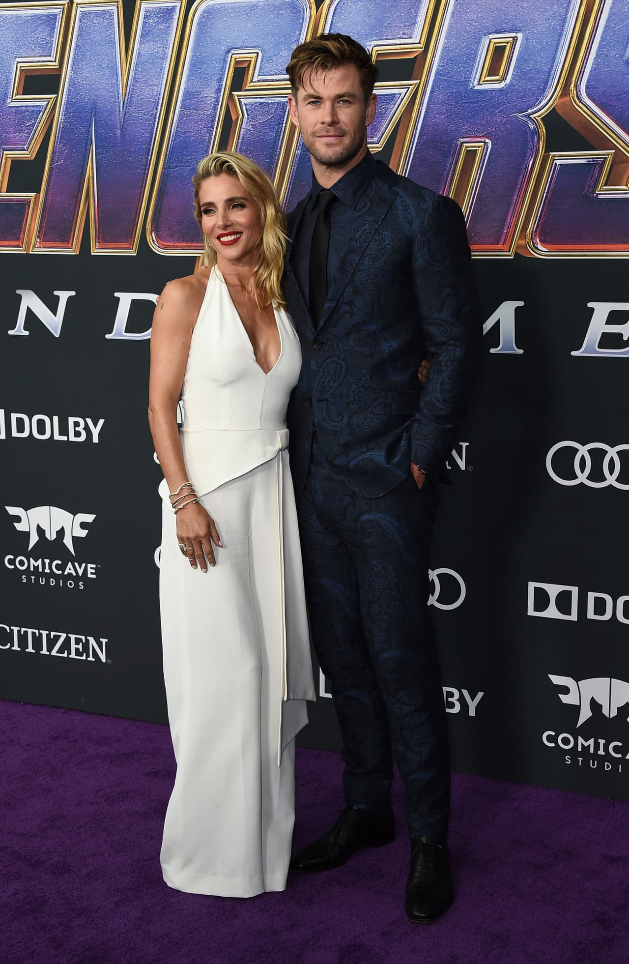 Elsa Pataki y Chris Hemsworth, quien interpreta a Thor, el Dios del Trueno