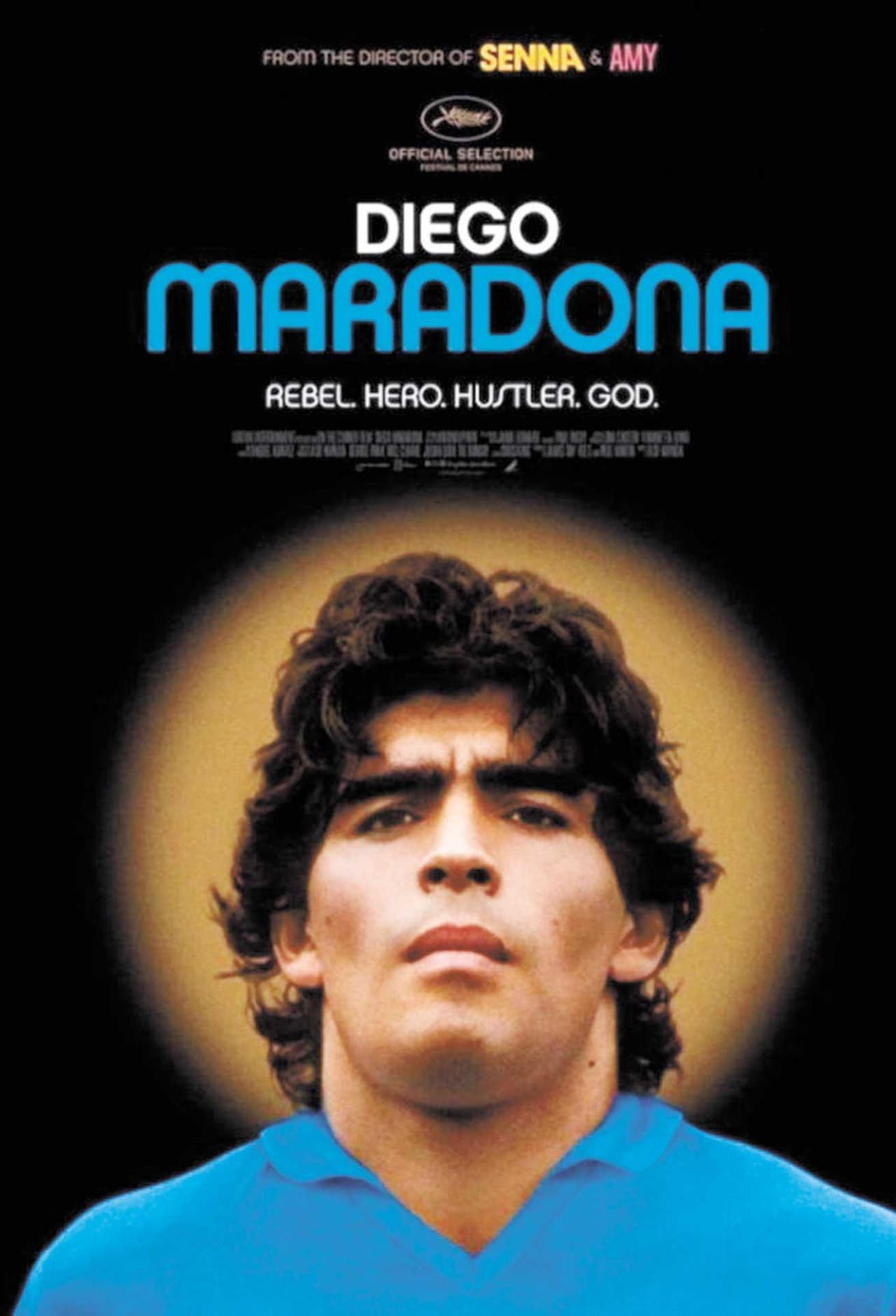 Diego Maradona: Rebelde, héroe, estafador, Dios (2019). Este documental de Asif Kapadia no fue bien recibido por el exfutbolista, quien en su momento dijo que “no estafé a nadie absolutamente. Si ellos quieren ponerle eso para atraer al público, me parece que están equivocados. No vayan a verla”.