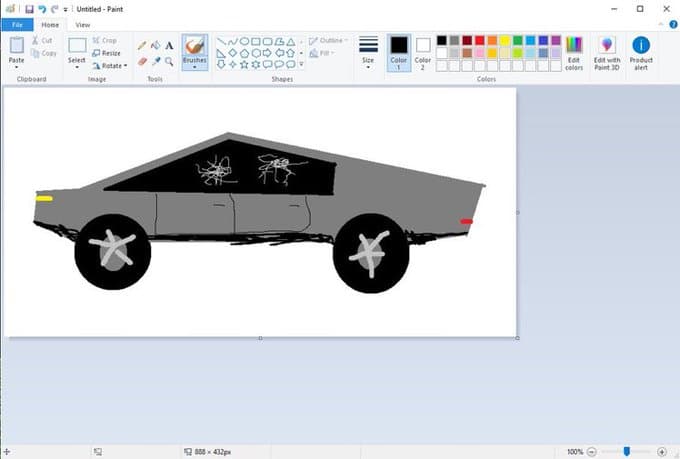 Aunque tal vez el secreto es que diseñaron el carro en Paint.