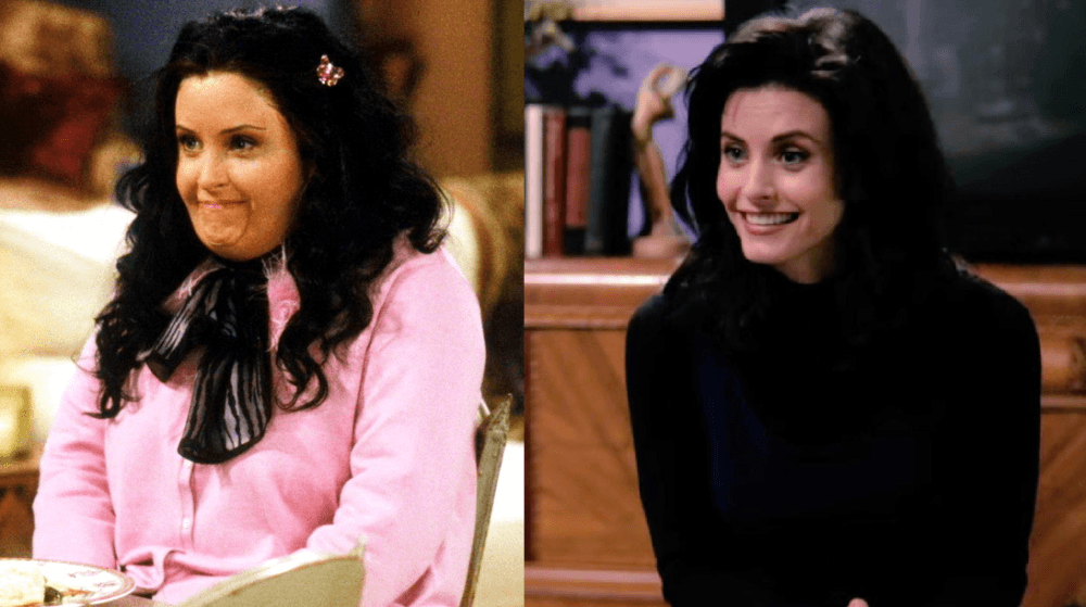 Courteney Cox nos divirtió como Monica Geller, una amante de la comida, tanto en su preparación como en su degustación. Sus bailes como 'Fat Monica' son inolvidables.