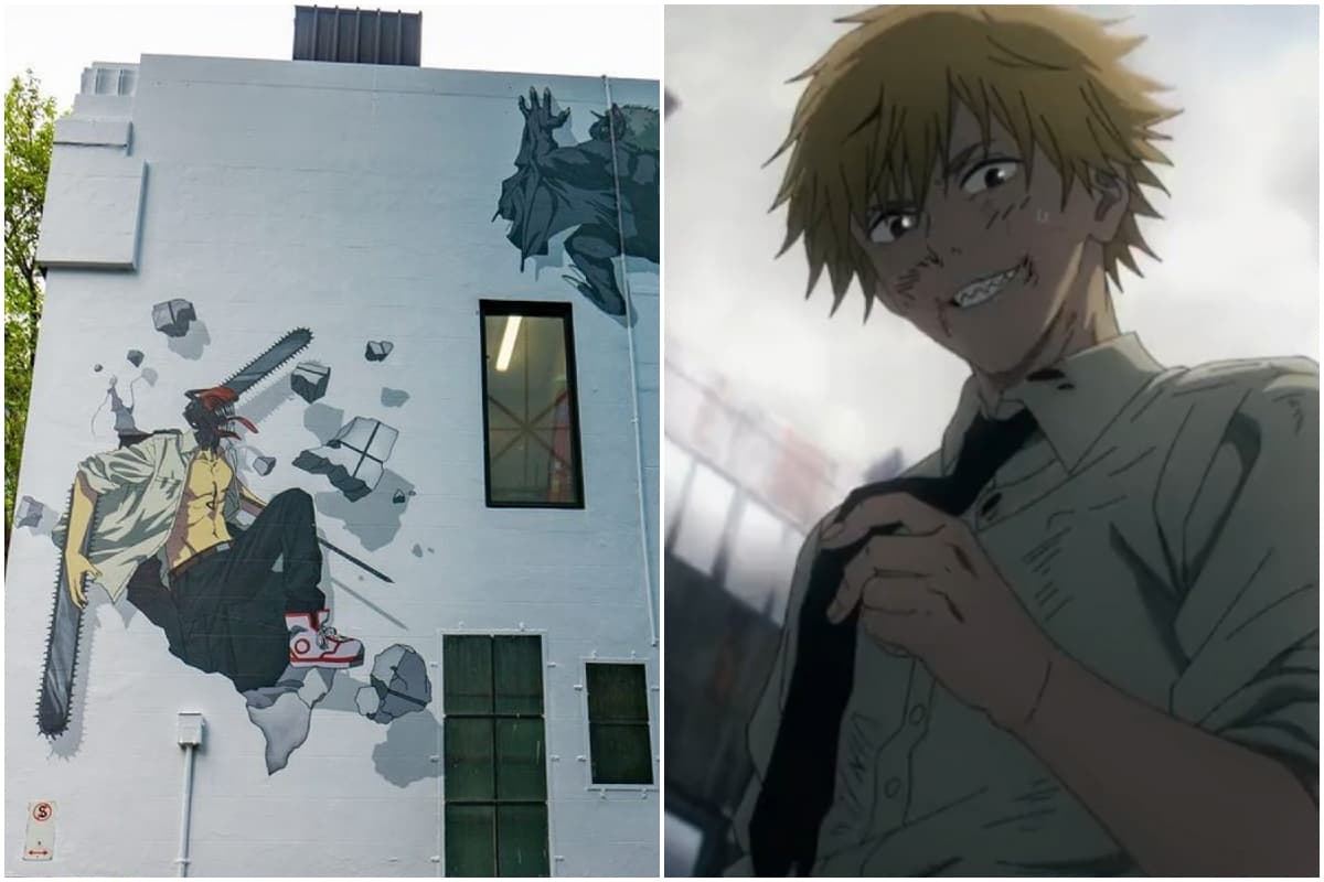 Chainsaw Man: Denji sorprende en un mural en el centro de Melbourne