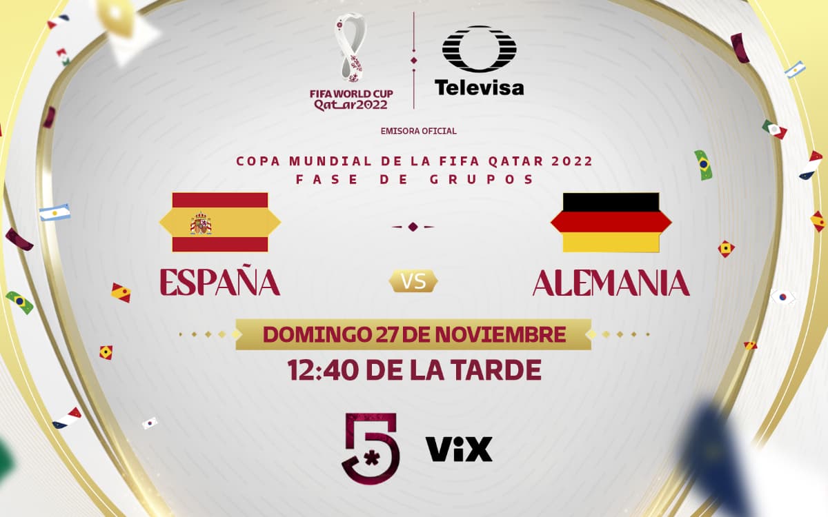 España vs Alemania: Horario y dónde ver en vivo el partido de Qatar 2022