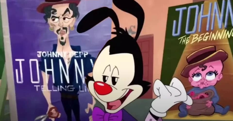 Escena de la caricatura donde Yakko habla de Depp
