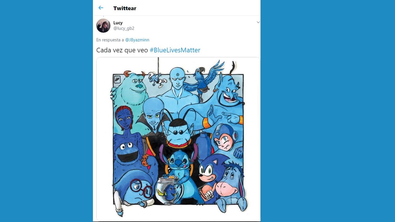 Así, entre canciones ligeras de Kpop y la larga lista de personajes azules, el hashtag usado desde 2016 por la ultra derecha en Estados Unidos para desprestigiar el #blacklivesmatter perdió su sentido.