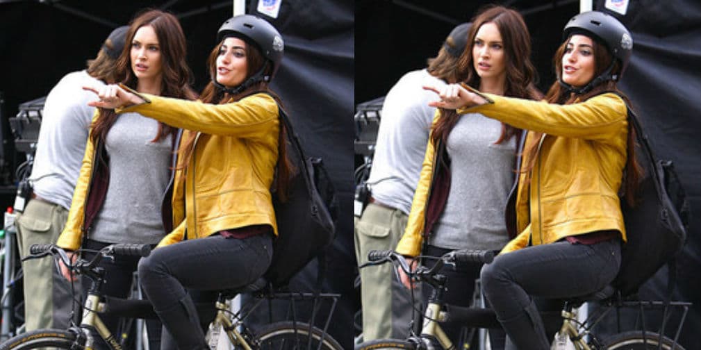16. Megan Fox: ¿No sabe andar en bicicleta? Al parecer ese es el motivo por el cual utilizaron un doble para la actriz.