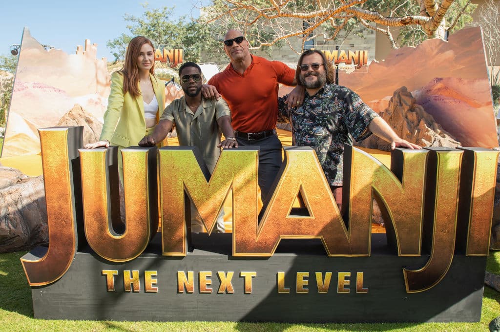 2019 - Karen Gillan, Kevin Hart, Dwayne Johnson y Jack Black en la gira internacional de "Jumanji: The Next Level" en el hotel Montage Los Cabos.