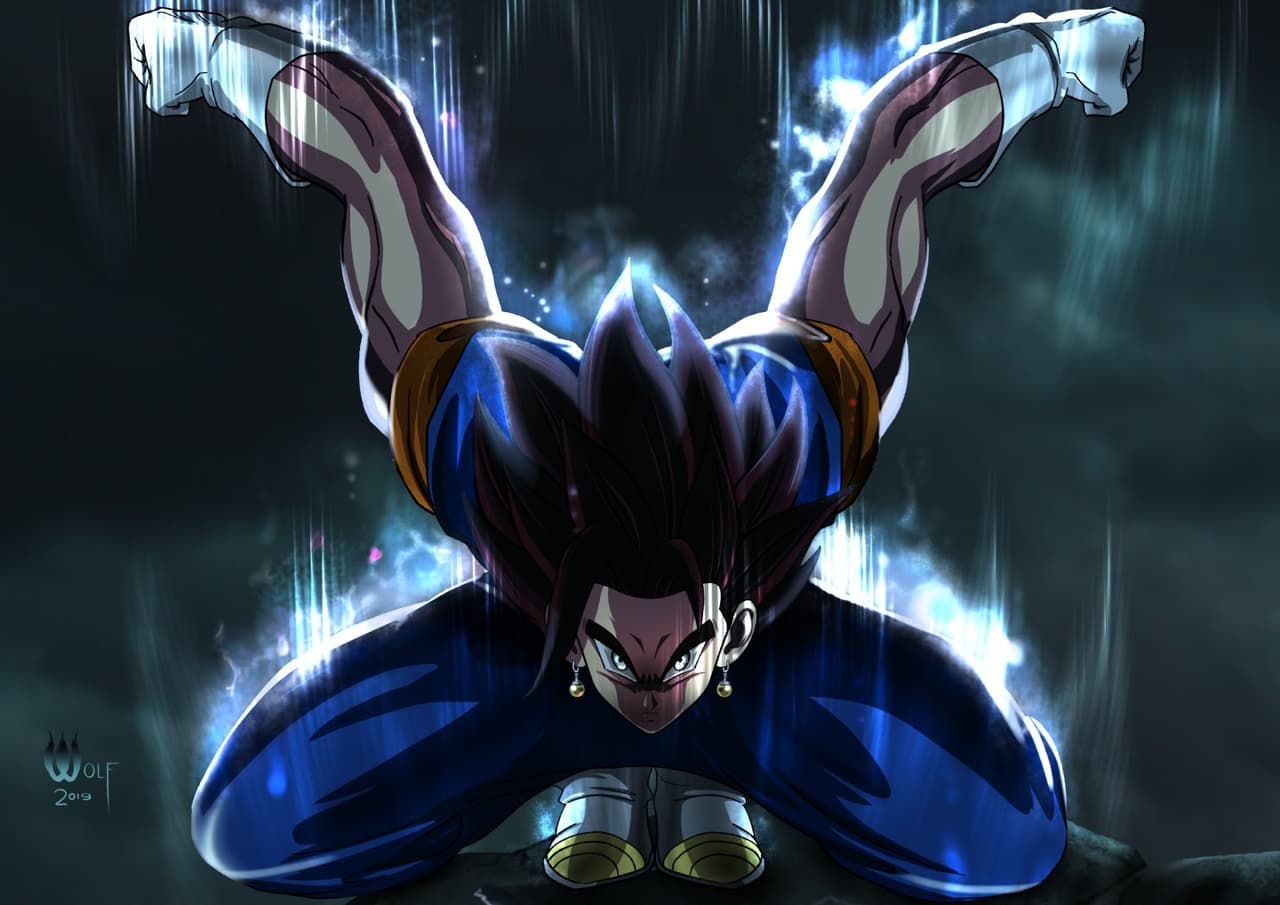 Fan hizo ilustración de Vegetto alcanzando el Ultra Instinto