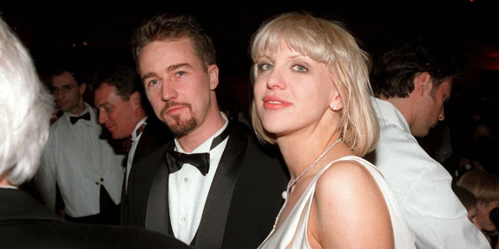 4. Courtney Love y Edward Norton: La viuda de Kurt Cobain y el actor consiguieron estar juntos durante 4 años.