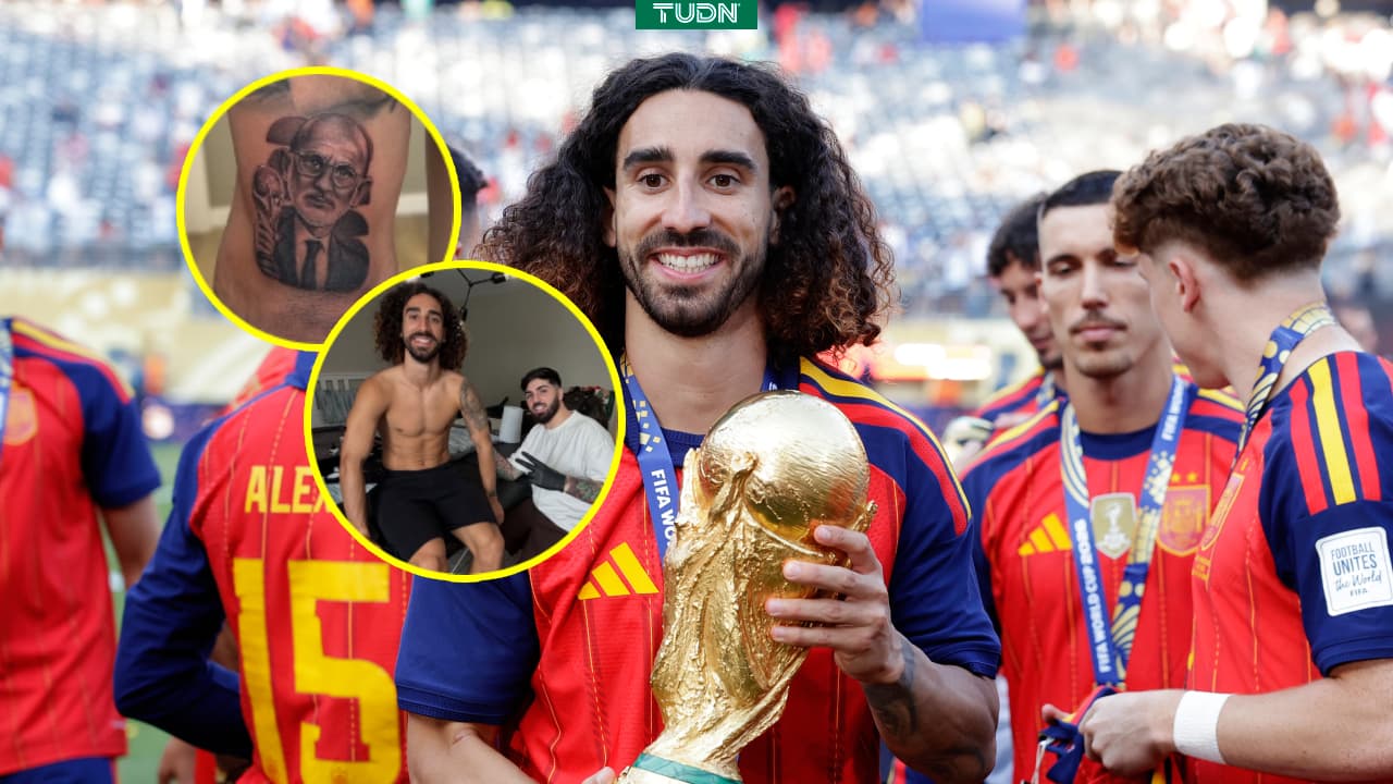 Cucurella se tatúa la cara de Luis de la Fuente por ganar el Mundial 2026